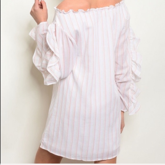 White Pink Stripes Tunic Dress - Picture 2 of 2